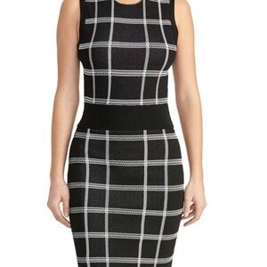 RACHEL Rachel Roy Monochrome Checkered Dress